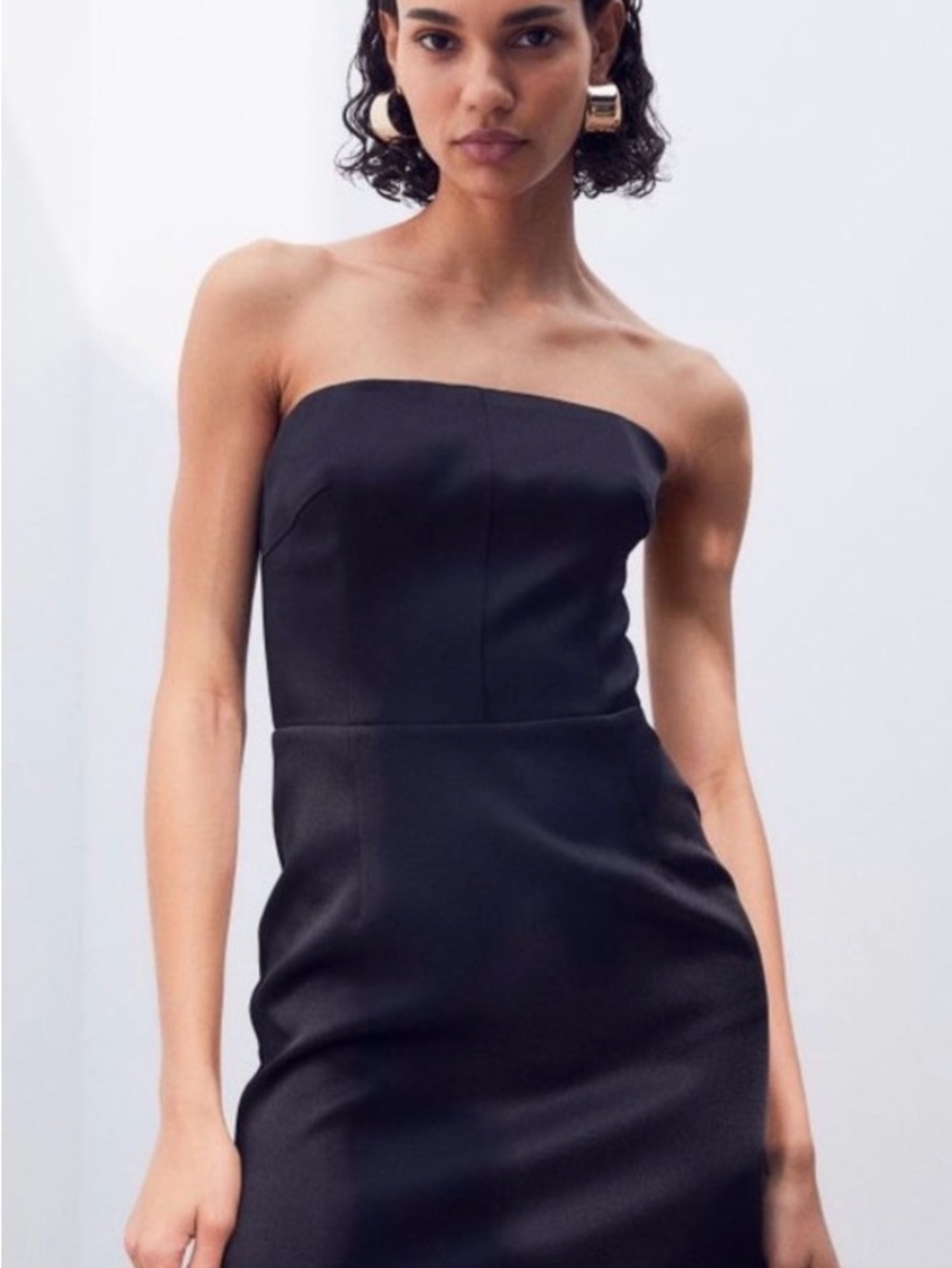 H&M Strapless Satin Mini Dress